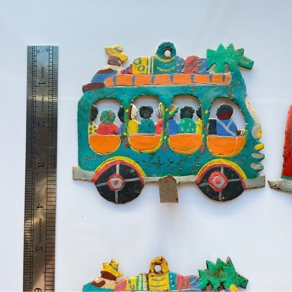 Haitian Metal Bus Hooks Wall Art